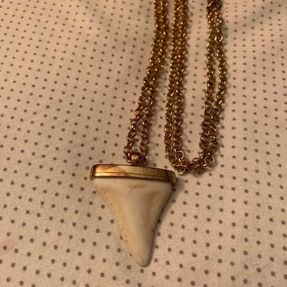 Long gold necklace